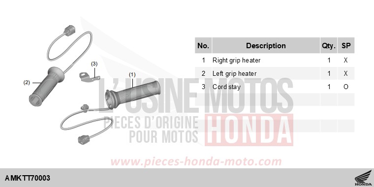 KIT,GRIP HEATER de Forza 750 MAT BALLISTIC BLACK METALLIC (NHA86) 2025